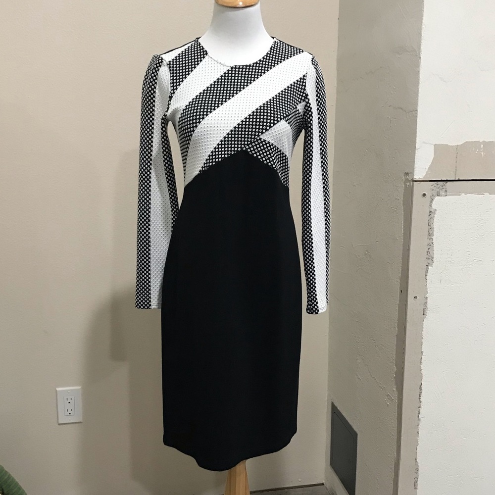Shoshanna black & white fitted dress size 6 - Picture 1 of 8